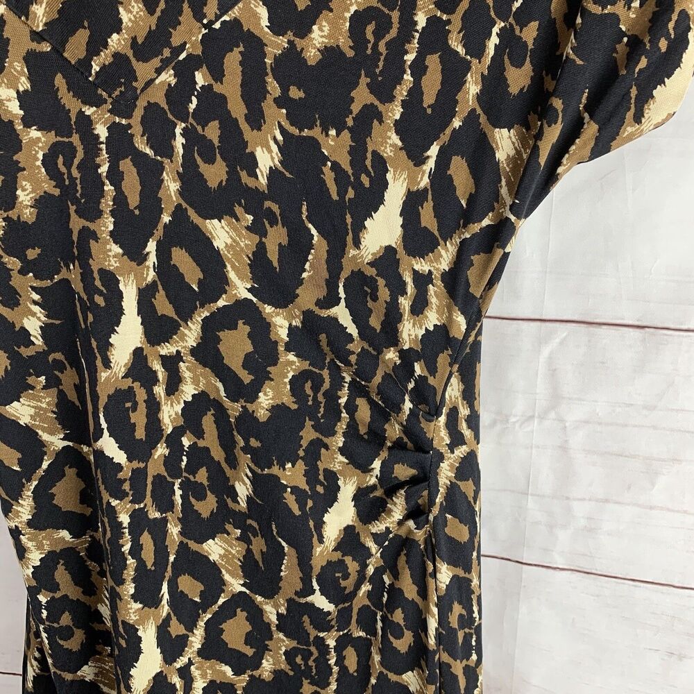 Diane Von Furstenberg DVF DRESS 100% Silk Leopard Animal Print Bodycon 8 Medium - Picture 7 of 16